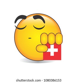 Proud Swiss Emoji Isolated Vector