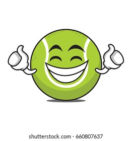 Proud tennis ball cartoon character vector art