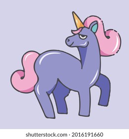 proud unicorn cartoon vector art