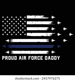 Orgullosa Camiseta De Vector De Papi De La Fuerza Aérea De Estados Unidos