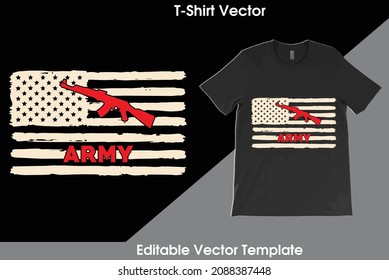 Proud USA Army T-Shirt Vector Template Design mit Vintage USA Grunge Flaggendesign. Veteran erinnern und Ehre Design, Löthero-T-Shirt Designs.