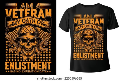 Orgulloso diseño de plantilla vectorial de camisetas del ejército de los Estados Unidos con diseño de bandera ondulada. Veterano recuerdo y diseño de honor, diseños de camisetas de héroes soldadores