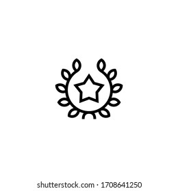 Proud vector icon in linear, outline icon isolated on white background