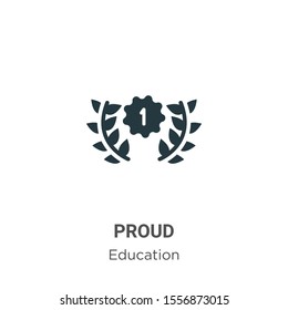 Proud vector icon on white background. Flat vector proud icon symbol sign from modern graduation and education collection for mobile concept and web apps design.