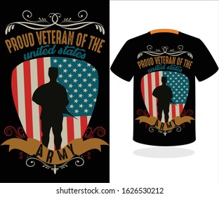 Proud veteran of the united states army water color t-shirt designs vector. This t-shirt design vector is awesome Army t-shirt design.  