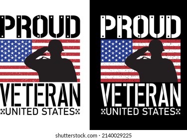 Proud veteran united states t-shirt design