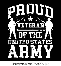 Proud veteran of the us army vector with poster, banner, and t-shrit design.