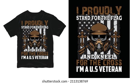 Proud Veteran - 
Vector graphic, Typographic poster, vintage, US Veteran T-shirt Design.