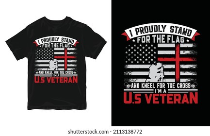 Proud Veteran - 
Vector graphic, Typographic poster, vintage, US Veteran T-shirt Design.