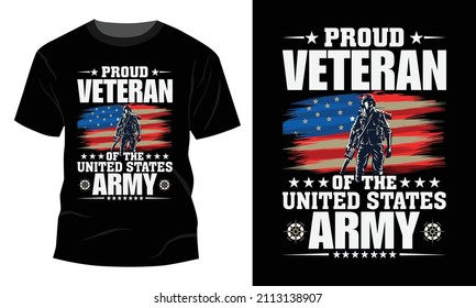 Proud Veteran - 
Vector graphic, Typographic poster, vintage, US Veteran T-shirt Design.