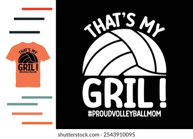 Diseño orgulloso de la camiseta de la mamá del voleibol