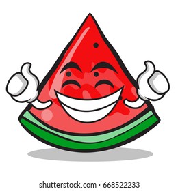 Proud watermelon character cartoon style vector illustration