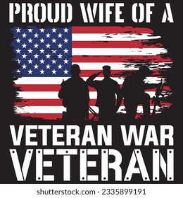 Proud wife of a veteran war army svg