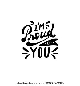 Proud You Lettering Vector On White Stock Vector (Royalty Free ...