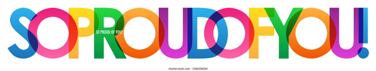 SO PROUD OF YOU! rainbow vector typography banner
