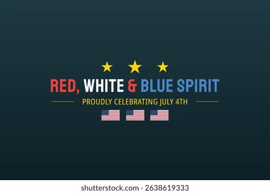 Proudly Celebrating July 4th Patriotic Poster