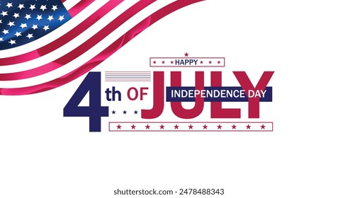 Proudly Displaying USA Flag in Independence Day Text Design