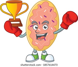 Proudly face of boxing winner bread cartoon character design. Vector illustration