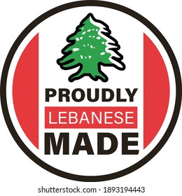 Proudly Lebanese Made Sign Seal Label made in Lebanon