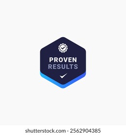 Proven results label Design vector. Proven results icon for product packaging design element. Simple Proven results label for packaging design element.