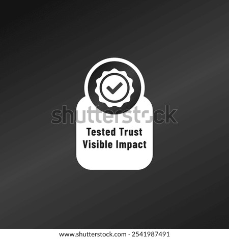 Proven results label or tested trust label vector. Proven results icon for product packaging design element. Simple Proven results label for packaging design element.