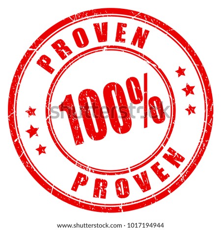 Proven results vector stamp isolated on white background