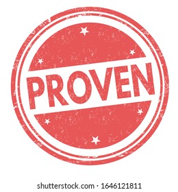 Proven sign or stamp on white background, vector illustration