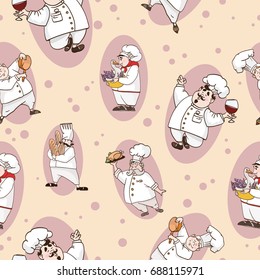 Provence cooking beige seamless pattern