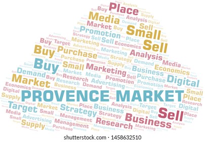 Provence Market word cloud. Vector made with text only