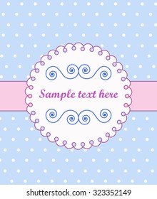 Provence pink label over dotted blue background. Vector illustration