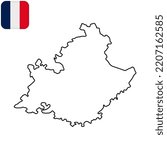 Provence-Alpes-Cote d'Azur Map. Region of France. Vector illustration.