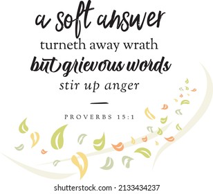 Proverbs 15:1 Bible Verse Quote Design