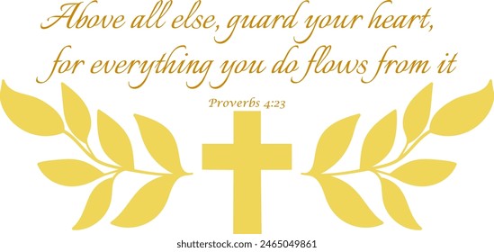 Proverbios 4:23 Clipart decorativo. Uso en cualquier fondo