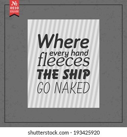 Proverbs and Sayings collection. N 0210. Folk wisdom. Vector illustration.