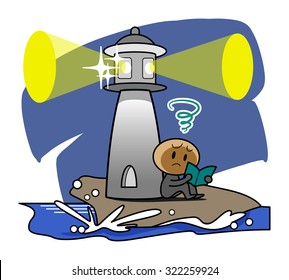 Proverb-The darkest place is under the candlestick / Japanese "Under the Lighthouse is the dark"