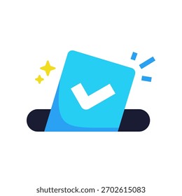Proporcionar un cuestionario aprobado. Ingrese su experiencia y dé su Asistencia o voto. Diseño gráfico de elemento