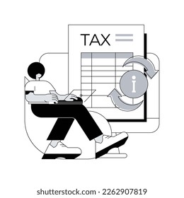 Proporcione y actualice su ilustración de vector de concepto abstracto de información personal. Presentación de impuestos, recopilación de documentos, formulario de empleador, documentos de declaración de ganancias, metáfora abstracta de software en línea.