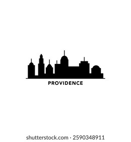 Providence city USA skyline, horizon logo. Panorama, US Rhode Island state icon, abstract landmarks, skyscrapers, downtown. United States of America isolated graphic, vector clipart