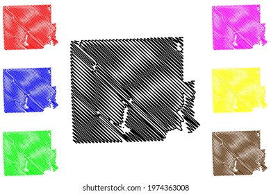 Providence County, State of Rhode Island and Providence Plantations (U.S. county, United States of America) map vector illustration, scribble sketch Providence map
