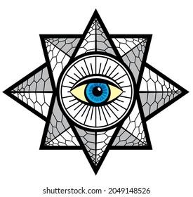  Providence magic symbol of eye for print, tattoo