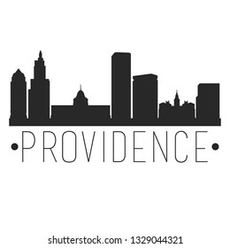 Providence Rhode Island. City Skyline. Silhouette City. Design Vector. Famous Monuments.