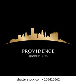 Providence Rhode Island City Skyline Silhouette. Vector Illustration