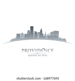 Providence Rhode Island City Skyline Silhouette. Vector Illustration