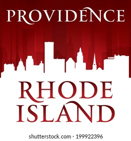 Providence Rhode Island city skyline silhouette. Vector illustration