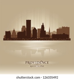 Providence, Rhode Island Skyline City Silhouette