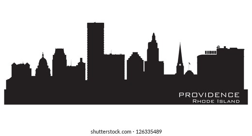 Providence, Rhode Island Skyline. Detailed City Silhouette. Vector Illustration