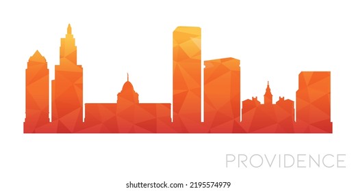 Providence, RI, USA Low Poly Skyline Clip Art City Design. Geometric Polygon Graphic Horizon Icon. Vector Illustration Symbol.