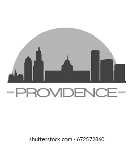Providence Skyline Silhouette Skyline Stamp Vector City Design