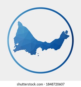 Providenciales icon. Polygonal map of the island in gradient ring. Round low poly Providenciales sign. Vector illustration.