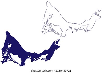 Isla Providenciales (Islas Turcas y Caicos, América Central, Islas del Caribe, Territorio Británico de Ultramar): ilustración de un vector cartográfico, esbozo de garrapatas Mapa Provo